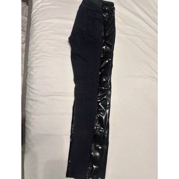 Unravel Project Latex Pants 29 Lace Up Two Toned Slim Fit Italy Goth Grunge $750 - Picture 12 of 16